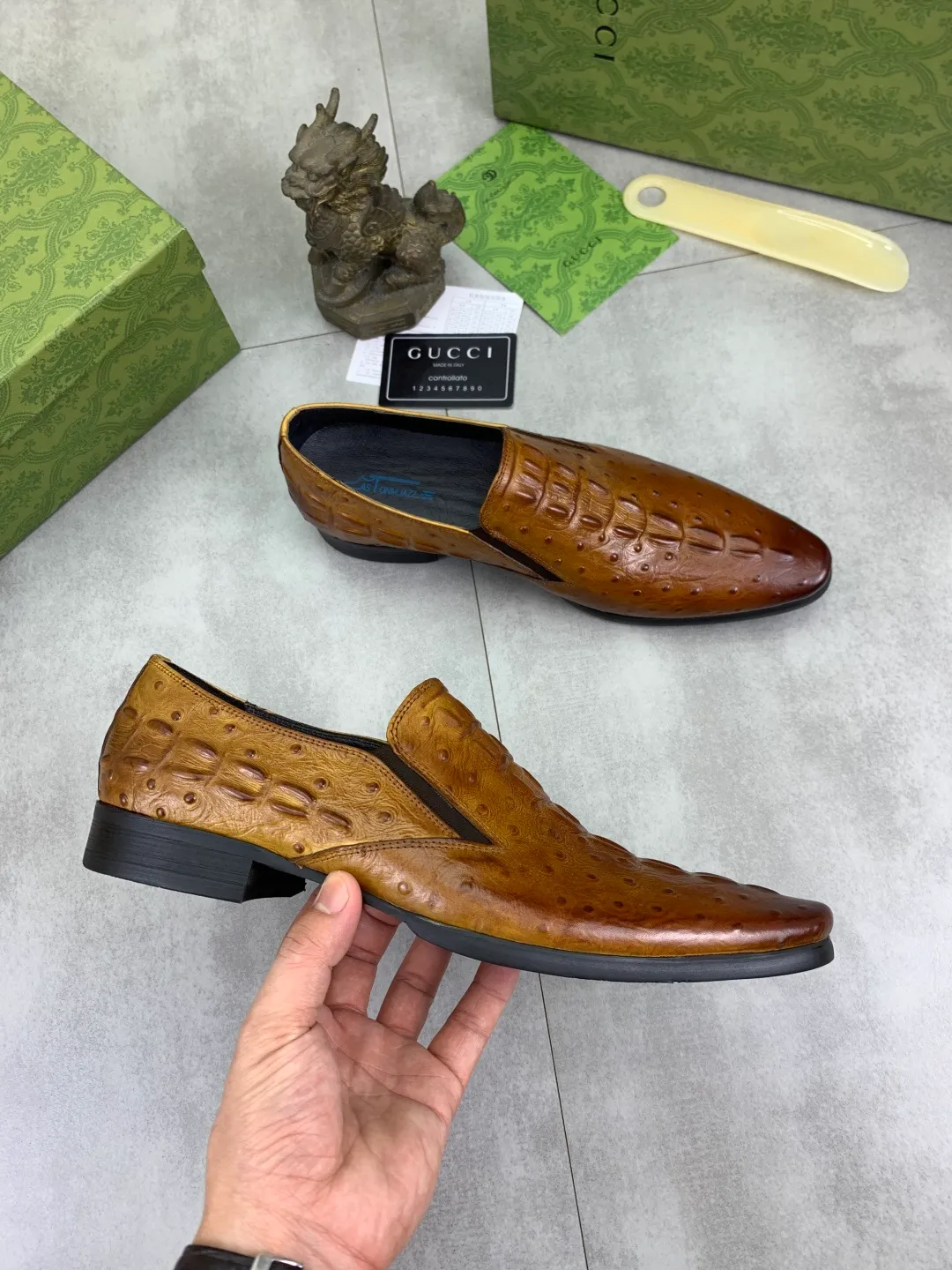 Men's Men's Shoes 💰P500 [New Style] 💰💎💎💎 [Gucci] GUCCI high-end men's formal business leather shoes, original order 1:1! Original imported high-end calfskin, original metal buckle, imported first-layer pigskin lining for feet, original high-end outsole, men's shoe size: 38-44